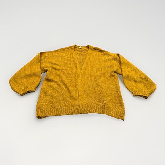 Urban Outfitters Womens Mustard Oversized Cardigan Open Front Knit Sweater L - Picture 1 of 9